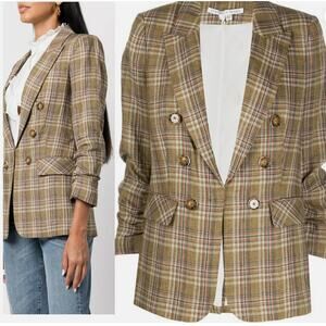 Veronica Beard Plaid Blazer in Brown and Tan